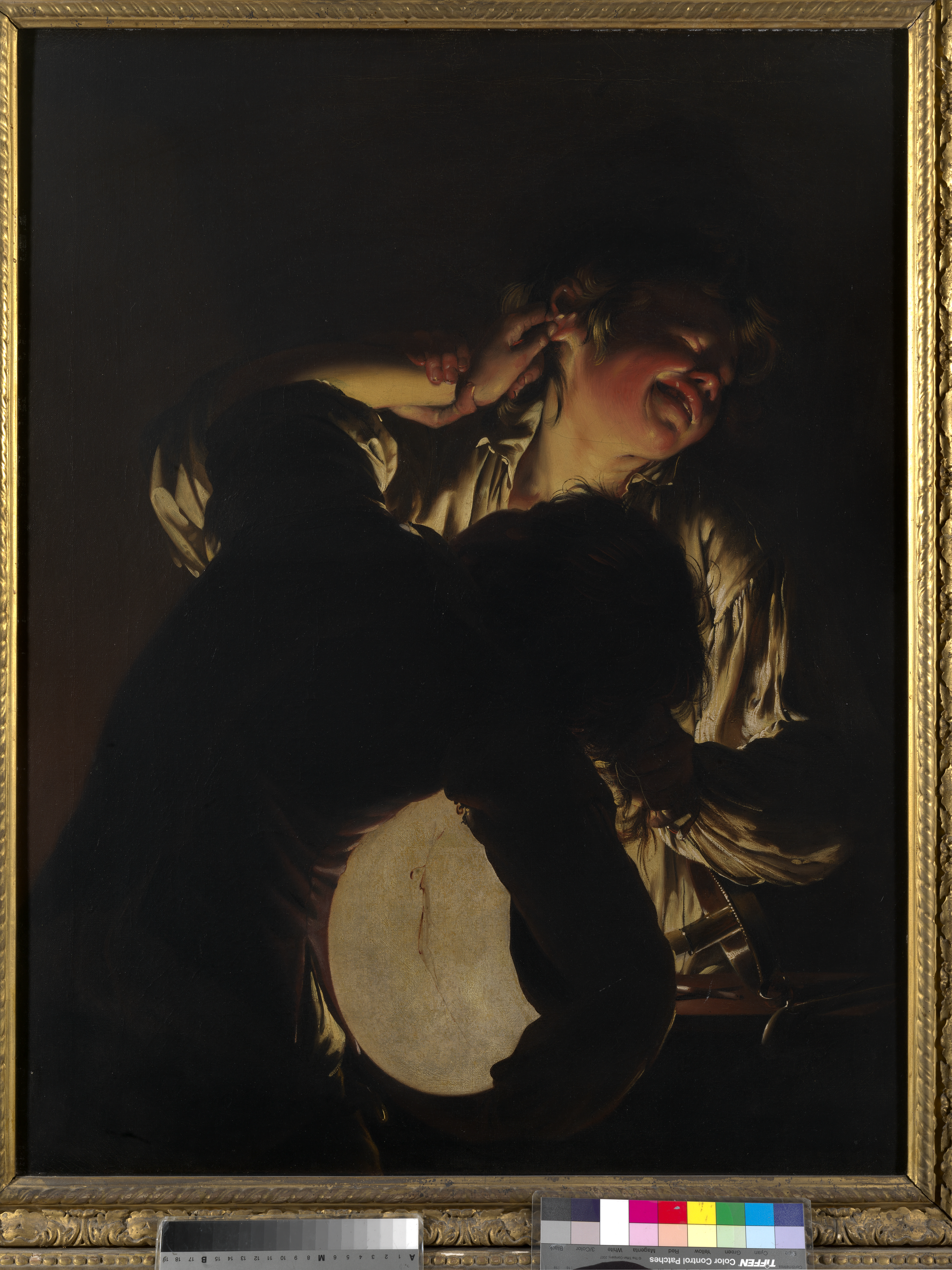 Wright, Joseph, 'Two Boys Fighting Over a Bladder', c.1767-70, oil on canvas, gilded frame.