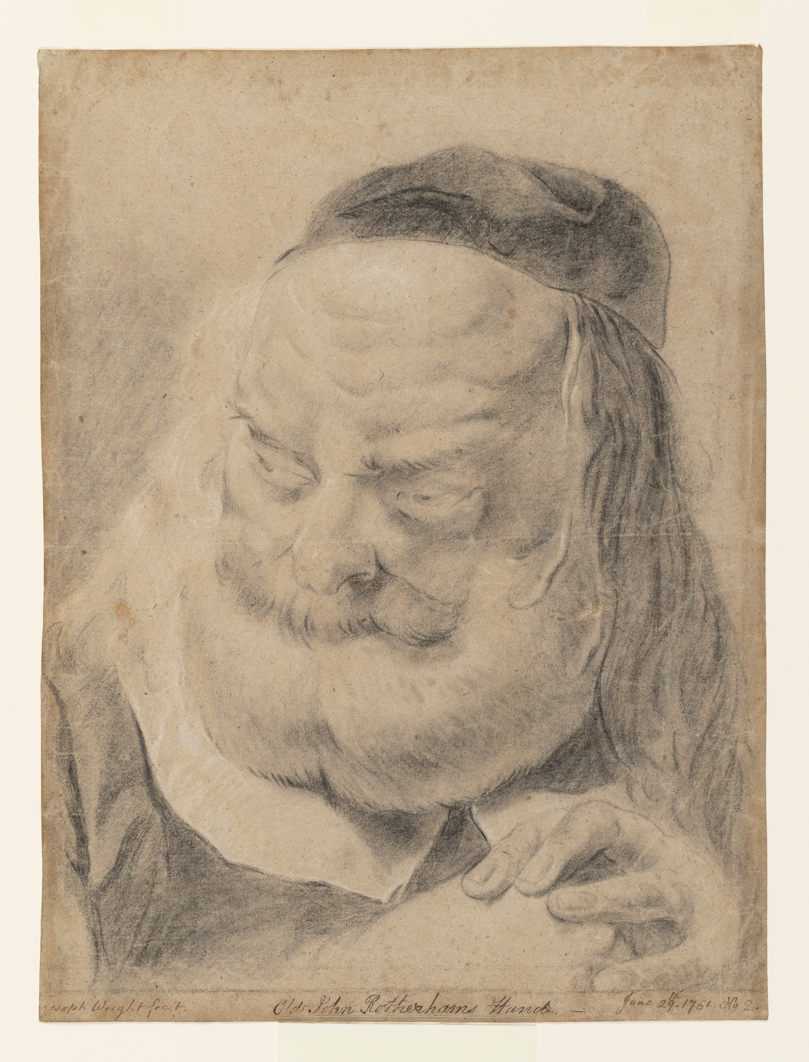 Drawing by unknown artist; 'Head of a Boy or Youth,' drawn in pen and ink; height 8 1/8 in 6 3/8 in