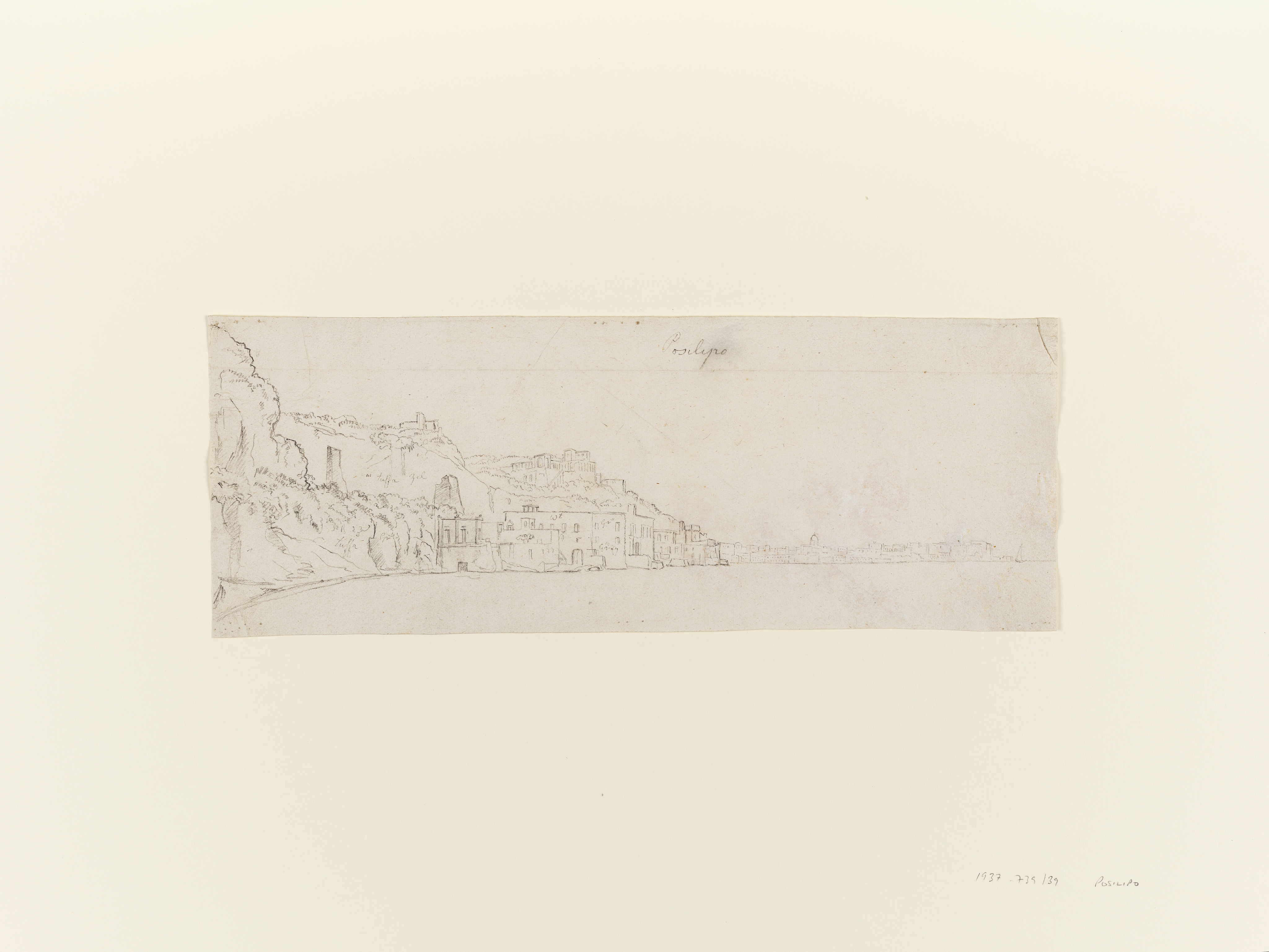 Drawing of a child, facing right, identified as a study for a portrait of the artist's daughter, Anna Romana Wright. Inscribed on the recto, along the bottom edge (handwritten in pencil): 'Wright's daughter Anna Romana Wright Born at Rome', and beneath the sheet, on the mount (handwritten in pencil): 'afterwards Mrs Cade'. Made by Joseph Wright of Derby (1734 - 1797), c.1776 - 1777. Pencil and conte crayon on paper. Displayed in a cream window mount.