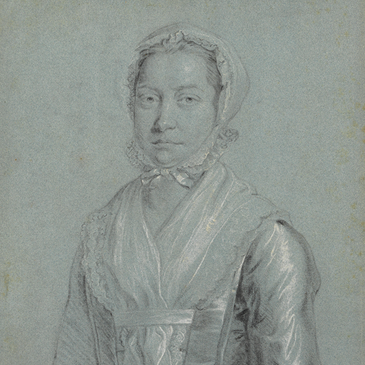 Chalk study on paper: 'portrait study of the artist's father', by Joseph Wright of Derby (1734-1797), circa 1753-55. Mounted.